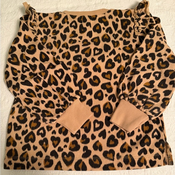 Set of 2 Crewcuts Girls Ruffle Sweatshirts Size 6-7 Cheetah & Polka-Dot - Picture 4 of 9